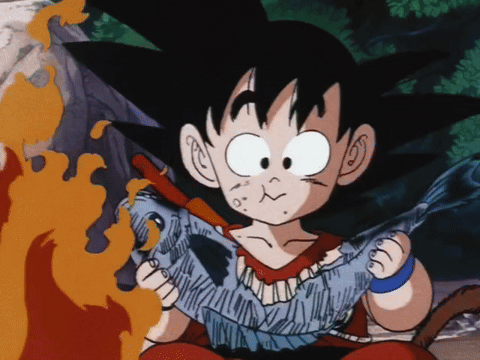 Kid Goku Eating GIF