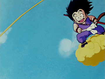Kid Goku Flying Nimbus GIF