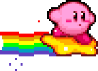Kirby On A Warp Star Sticker