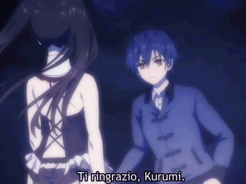 Kiss Anime Shido And Kurumi GIF