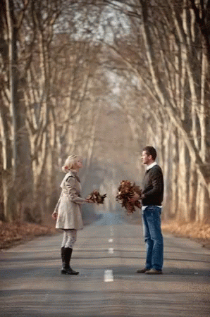 Kiss Fall GIF