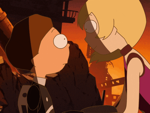 Kissing Morty GIF