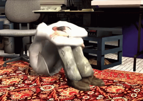 Kleiner Half Life GIF. This 498 x 353 animated GIF is part of our fetal position collection. Related themes include crying, panic. Created by Reevarini…