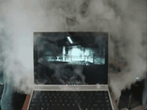 Laptop Smoking GIF
