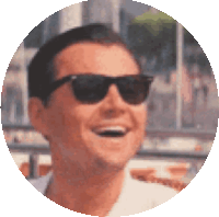Laughing Hysterical Leonardo Dicaprio Sticker