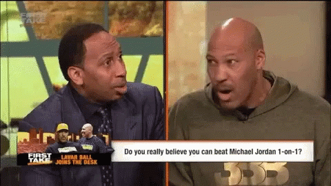 Lavar Ball Stephen A Smith GIF. This 480 x 270 animated GIF is part of our lavar ball never lose collection. Related themes include mad, michael jordan…