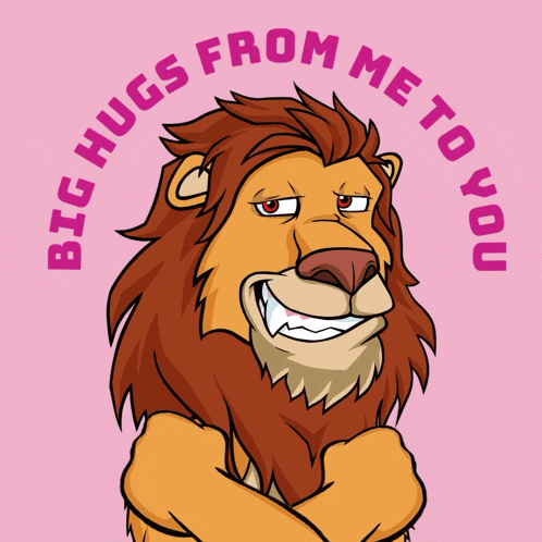 Lazy Lions Hugs GIF