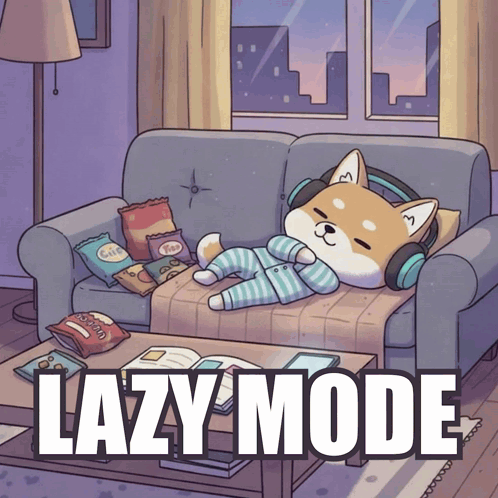 Lazy Mode Couch Potato GIF