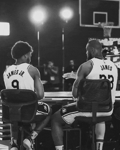 Lebron Bronny Handshake GIF