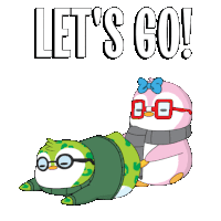 Lets Go Penguin Sticker