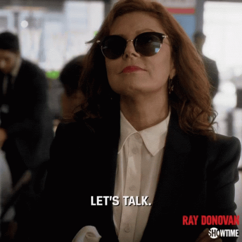 Lets Talk Sunglasses GIF. This 498 x 498 animated GIF is part of our susan sarandon collection. Created by RayDonovan. View the original animation, share…