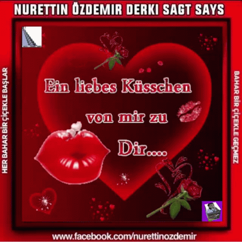 Liebe Ein Liebes Kusschen Von Mir Zu Dir Heart GIF. This 498 x 498 animated GIF is part of our liebe gruse zum donnerstag collection. Related themes include…