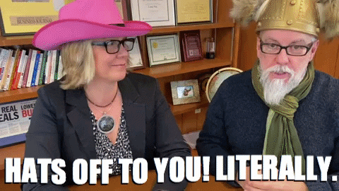 Linda Rey And Trevor Hats Off To You GIF