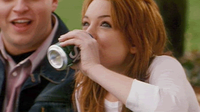 Lindsay Lohan Spitting Water GIF