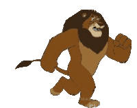 Lion Running Lion Running Cartoon Sticker