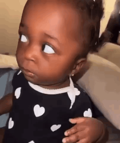 Little Black Girl Eyes Wide Can'T Stop Looking GIF