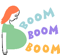 Looking At Baby Bump And Feeling A Kick. Sticker