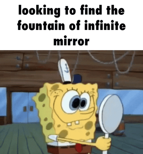 Looking To Find The Fountain Of Infinite Mirror Spongebob GIF. This 460 x 498 animated GIF is part of our the fountain collection. Related themes include…