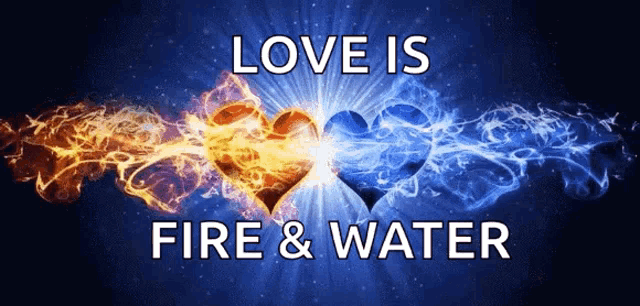 Love Is Fire And Water Hearts GIF