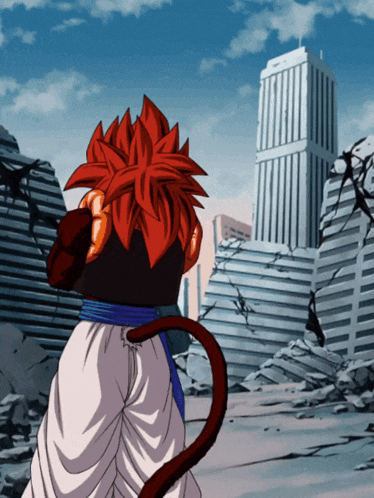 Lr Super Saiyan 4 Goku And Super Saiyan 4 Vegeta Saiyan Warriors With Ultimate Power GIF