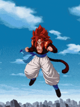Lr Super Saiyan 4 Goku And Super Saiyan 4 Vegeta Saiyan Warriors With Ultimate Power GIF
