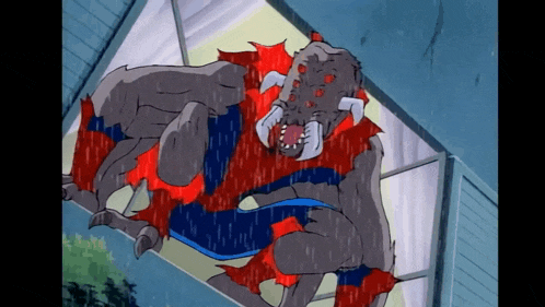 Man-spider Jump Jump Out Window GIF