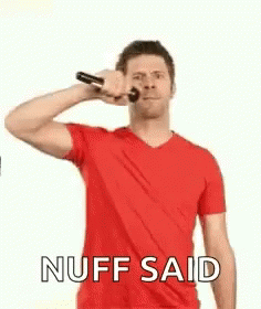 Manwith Red Shirt Mic Drop GIF