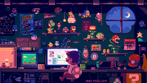 Mario Bros Bedroom GIF
