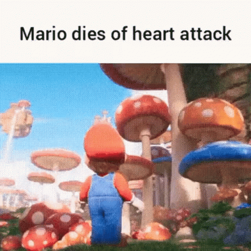 Mario Dies Of Heart Attack Meme GIF