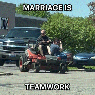 Marriage Is Teamwork Marriage Teamwork GIF. This 323 x 323 animated GIF is part of our mawwiage collection. Related themes include in love, meme, teamwork…