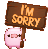 Marshmellow Holds "I'M Sorry" Sign Sticker