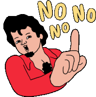 Mas Agus Moving His Shoulders And Fingers Playfully Saying No No No In English Sticker