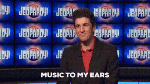 Matt Amodio Music To My Ears GIF. This 498 x 280 animated GIF is part of our jeopardy music collection. Created by derpdederp5. View the original animation…