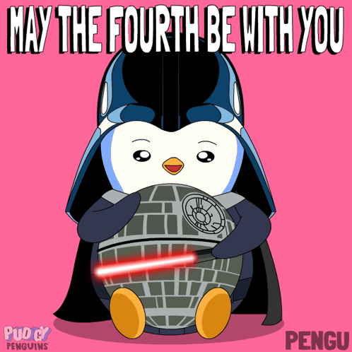 May The Fourth Be With You Penguin GIF. This 498 x 498 animated GIF is part of our may the schwartz be with you collection. Related themes include darth…
