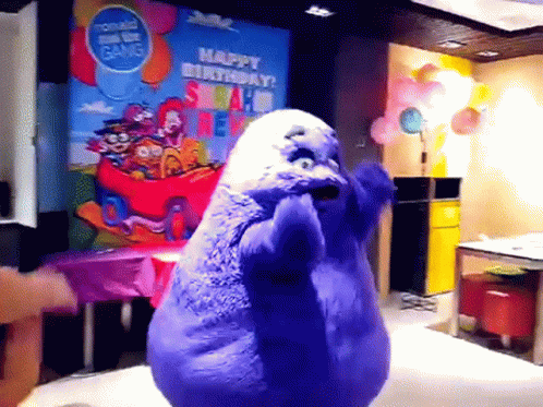 Mcdonalds Grimace GIF. This 498 x 373 animated GIF is part of our grimace mcdonalds collection. Related themes include celebrating, dance, dancing. Created…