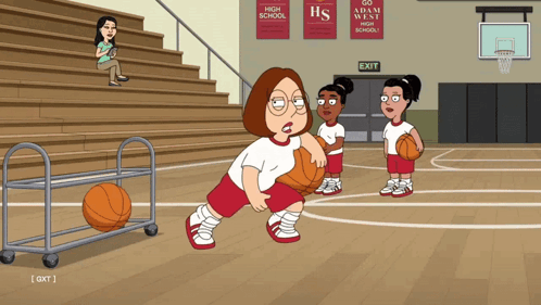 Meg Plays Basketball Family Guy GIF