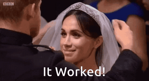 Meghan Markle It Worked GIF. This 498 x 273 animated GIF is part of our meghan markle collection. Created by TheGIFerBee. View the original animation, share…