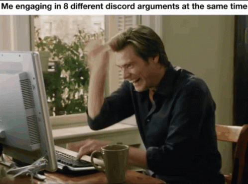 Meme Discord GIF. This 498 x 371 animated GIF is part of our crazy typing collection. Related themes include argument, discord, jim carrey. Created by…