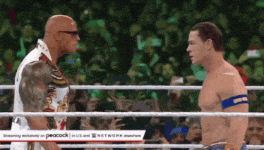 Memories Wwe John Cena Rock Stare Faceoff Wrestlemania GIF