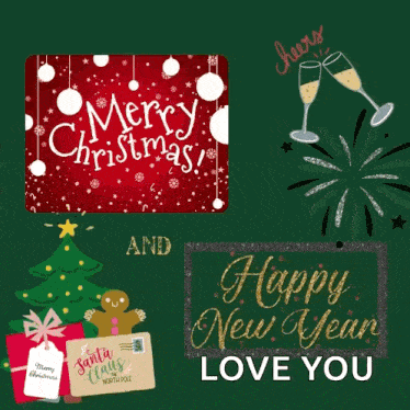 Merry Christmas And Happy New Year GIF