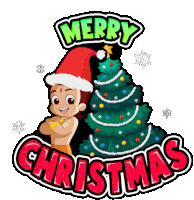 Merry Christmas Chhota Bheem Sticker