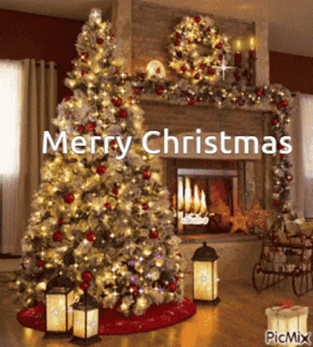Merry Christmas Christmas Tree GIF