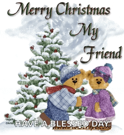 Merry Christmas My Friend Christmas Lights GIF