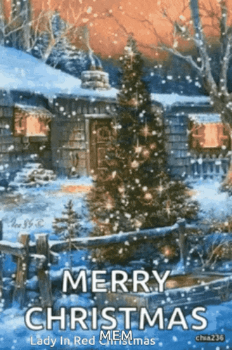 Merry Christmas Snow GIF