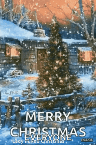 Merry Christmas Snow GIF