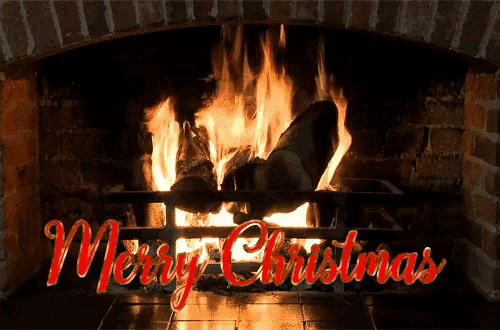 Merry Christmas Yule Log GIF
