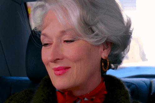 Meryl Streep Emily Blunt GIF. This 498 x 332 animated GIF is part of our miranda priestly collection. Related themes include car, smile. Created by Cat_3…