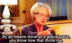 Meryl Streep Sarcastic GIF. This 250 x 150 animated GIF is part of our miranda priestly collection. Created by AJH007. View the original animation, share…