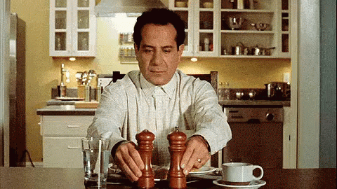 Messing With The Salt And Pepper Shakers - Ocd GIF