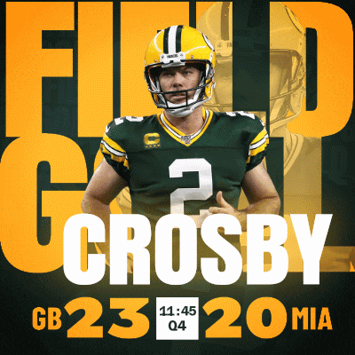 Miami Dolphins (20) Vs. Green Bay Packers (23) Fourth Quarter GIF